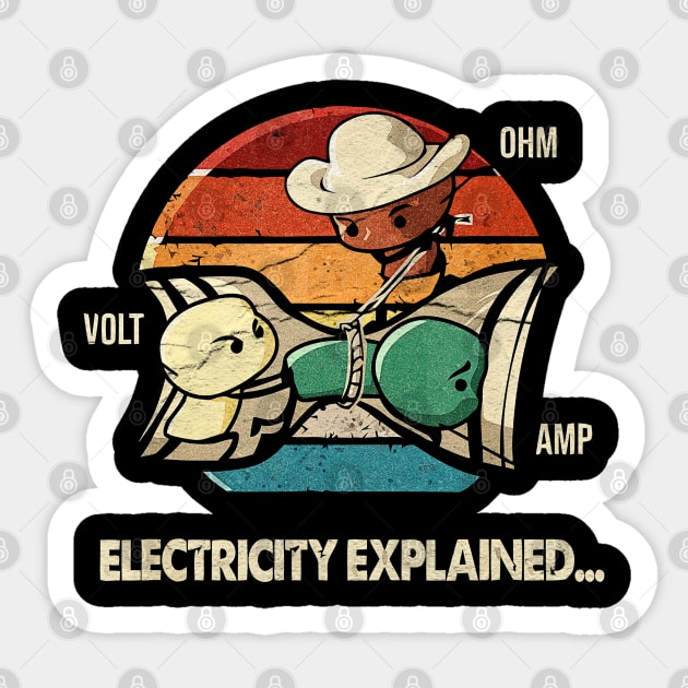 Electricity Explained Vintage Sticker by KyleCreated